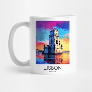 A Pop Art Travel Print of Lisbon - Portugal Mug